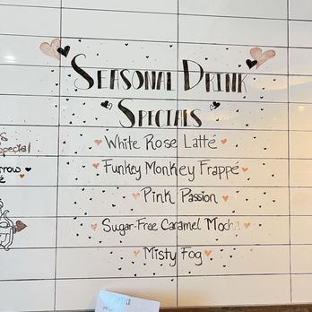 Rise + Roast - a menu on a white board - Donuts Near Me - Albuquerque, New Mexico