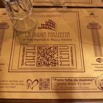 La Nuova Piazzetta - Menu QR code April 2026 - Roman Near Me - Rome, RM