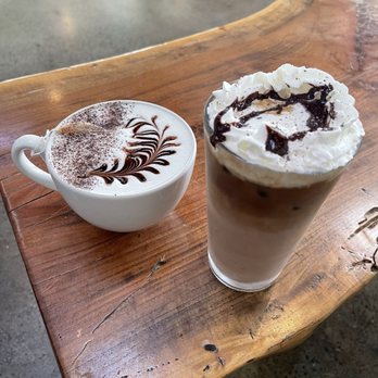 Tupelo Coffee House - Iced mocha on the right - Coffee & Tea Near Me - Sacramento, California