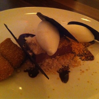 Uchi Dallas - Fried Milk (Chocolate Milk, Toasted Milk, Iced Milk Sherbet, $9) - Japanese Near Me - Dallas, Texas