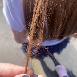 Great Clips - The little tangle. As you can see her hair is almost to her bum, so a little tangle is to be expected.