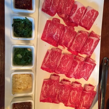 Q Restaurant - Hot pot sauces and sauce "add-ons" (complimentary). Sliced beef (more expensive ones) - Chinese Near Me - Boston, Massachusetts