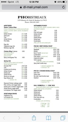 Menu photo 8 Pho Bistreaux Harahan, LA