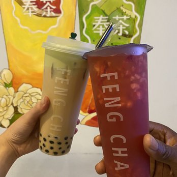 Feng Cha - Chinatown - Milk tea w matcha milk foam & strawberry overload - Bubble Tea Near Me - Houston, Texas Feng Cha - Chinatown - Milk tea w matcha milk foam & strawberry overload - Bubble Tea Near Me - Houston, Texas