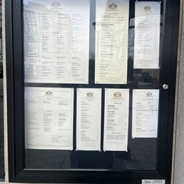 Menu displayed outside for public viewing Menu displayed outside for public viewing