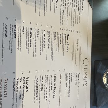 Culprits - Menu - Steakhouses Near Me - Oklahoma City, Oklahoma