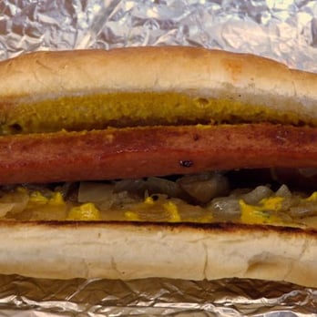 Five Guys - Five Guys Grilled Hot Dog with Grilled Onions - Burgers Near Me - Miami, Florida