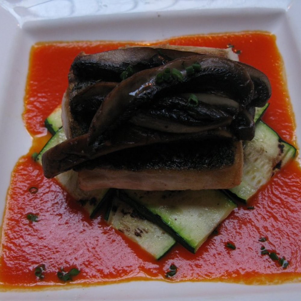 Bistro 45 - Special: Striped Bass with Shrimp Jus - New American Near Me - Pasadena, California Bistro 45 - Special: Striped Bass with Shrimp Jus - New American Near Me - Pasadena, California