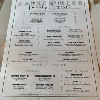 Twenty First - Brunch Drink Menu - American Near Me - Nashville, Tennessee Twenty First - Brunch Drink Menu - American Near Me - Nashville, Tennessee
