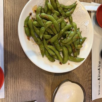 Kira Kira - Spicy Garlic Edamame - Sushi Bars Near Me - La Mirada, California Kira Kira - Spicy Garlic Edamame - Sushi Bars Near Me - La Mirada, California