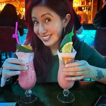 Tiki-Ko - Look at that face. Now you know she is about to get chocolate wasted. Shark attack drinks. - Tiki Bars Near Me - Bakersfield, California