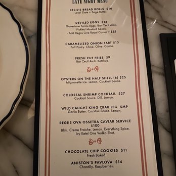 Bar Cecil - Late Night Menu - Cocktail Bars Near Me - Palm Springs, California