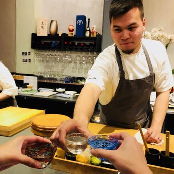 Hinata - Cheers to Master! (Also we needed some help finishing our massive bottle of sake) - Sushi Bars Near Me - San Francisco, California