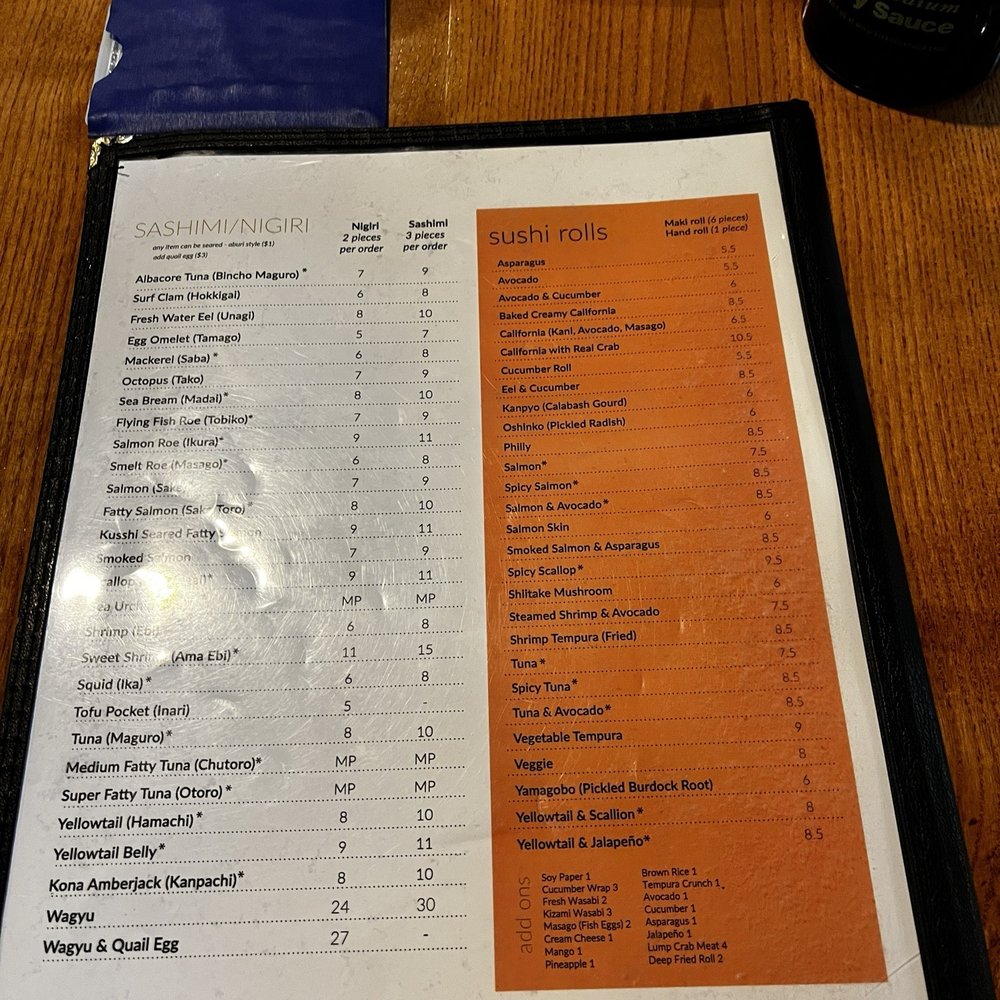 Kusshi - Menu - Sushi Bars Near Me - Vienna, Virginia Kusshi - Menu - Sushi Bars Near Me - Vienna, Virginia