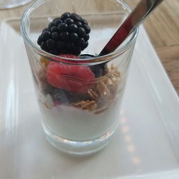 Halifax - Cranberry-Apple Yogurt Parfait (almond granola, berries) - Seafood Near Me - Hoboken, New Jersey Halifax - Cranberry-Apple Yogurt Parfait (almond granola, berries) - Seafood Near Me - Hoboken, New Jersey