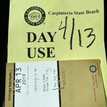 Carpinteria State Beach - Parking receipt. $10.00. - Beaches Near Me - Carpinteria, California