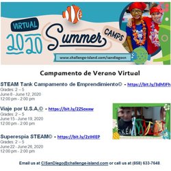 Challenge Island San Diego Central/North - In partnership with Challenge Island Puerto Rico, we are now offering virtual camp in Spanish!