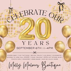 Molly Malone's Boutique - Save the Date! Saturday, September 6th, 11-4pm