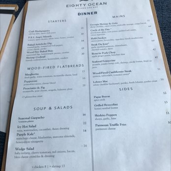 Eighty Ocean Kitchen and Bar - Dinner Menu - American Near Me - Jekyll Island, Georgia Eighty Ocean Kitchen and Bar - Dinner Menu - American Near Me - Jekyll Island, Georgia