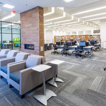 Worthington Park Library - A cozy spot to read -- by the fireplace - Libraries Near Me - Columbus, Ohio