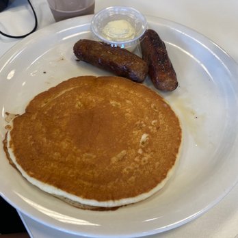 Aloha Stacks - Kids Pancake. Choice of bacon or sausage. - Pancakes Near Me - Cerritos, California Aloha Stacks - Kids Pancake. Choice of bacon or sausage. - Pancakes Near Me - Cerritos, California