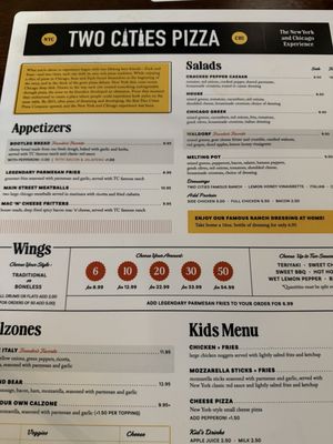 Menu photo 2 Two Cities Pizza Company Mason, OH