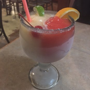 Fiesta Maya - Strawberry and peach frozen margarita! Yummmmmy - Mexican Near Me - Charlotte, North Carolina