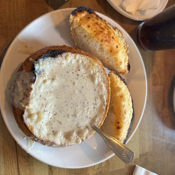 Vivolo's Chowder House - Clam Chowder bread bowl with lid - Seafood Near Me - Pacific Grove, California Vivolo's Chowder House - Clam Chowder bread bowl with lid - Seafood Near Me - Pacific Grove, California