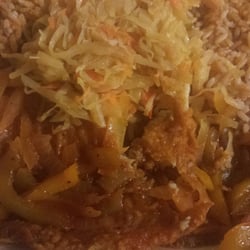 Jamdown Kitchen - Tilapia with rice and peas and cabbage