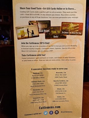 Menu photo 4 Cattlemens Roseville, CA Menu photo 4 Cattlemens Roseville, CA