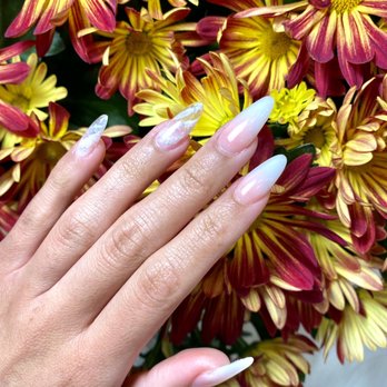 TJ Nail Spa - Oval Ombre with Marble and Glitter (Left Hand) - Nail Salons Near Me - San Jose, California TJ Nail Spa - Oval Ombre with Marble and Glitter (Left Hand) - Nail Salons Near Me - San Jose, California