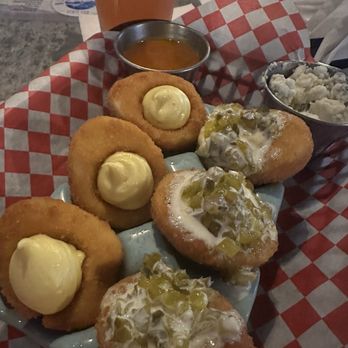 Misty Mountain Hops - Deep fried deviled eggs!!! - Bars Near Me - Blue Ridge, Georgia