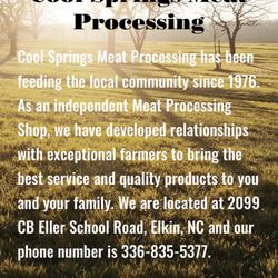 Cool Springs Meat Processing - More info and contact info