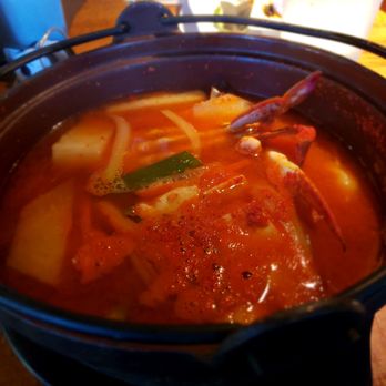 Koreana - Spicey seafood stew filled with crab, cod, shrimp, mussels, clams and squid. - Sushi Bars Near Me - Toledo, Ohio Koreana - Spicey seafood stew filled with crab, cod, shrimp, mussels, clams and squid. - Sushi Bars Near Me - Toledo, Ohio