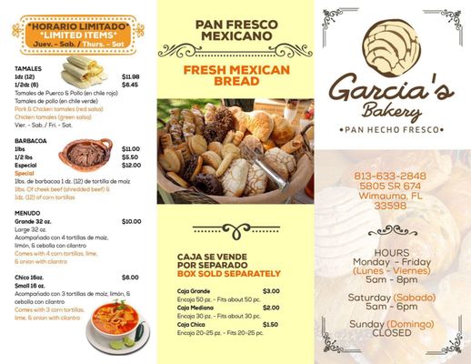 Menu photo 1 Garcia's Bakery wimauma, FL