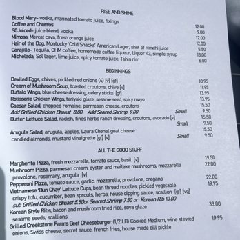 Kitchen Door - Menu March 2023 - Cocktail Bars Near Me - Napa, California
