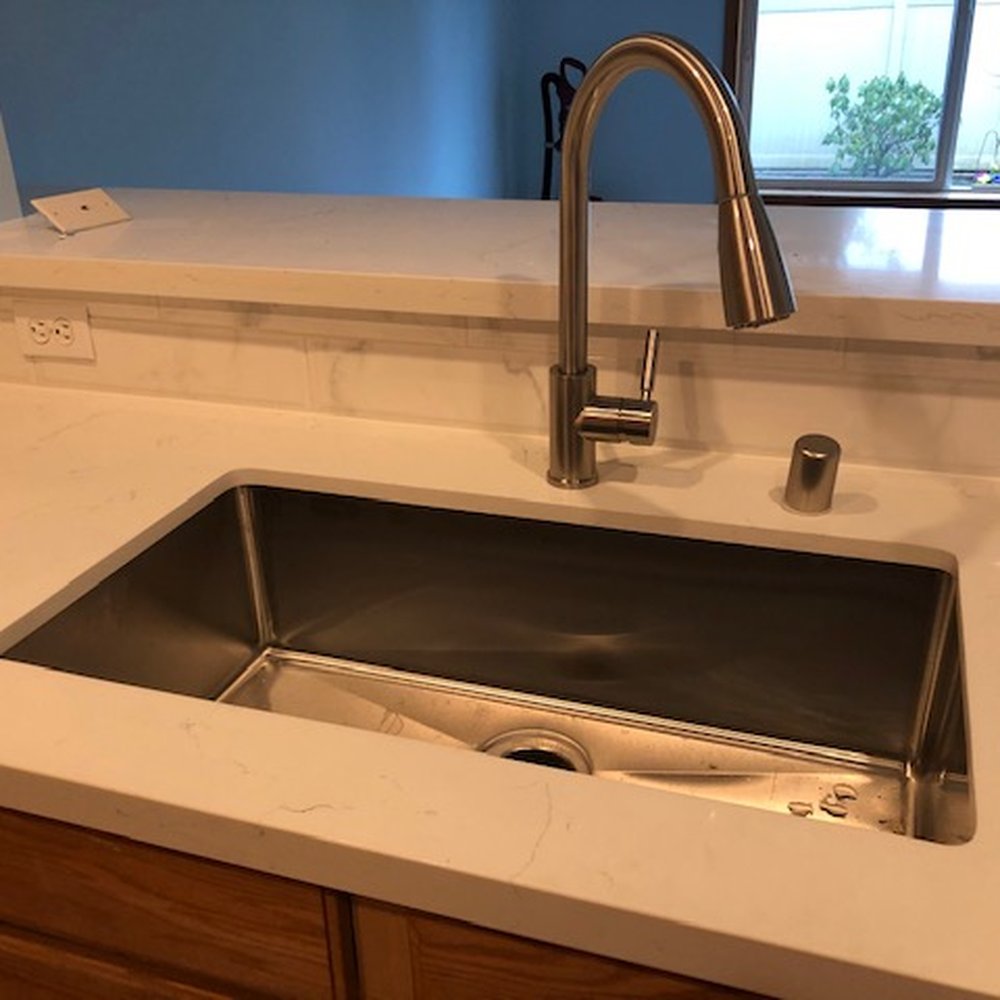 ABS Cabinets - Stainless Steel Undermount Sink (30" single) and brushed nickel faucet - all from ABS. - Cabinetry Near Me - Seattle, Washington