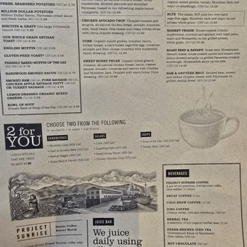 First Watch - Back of menu brunch items - Breakfast & Brunch Near Me - Waxahachie, Texas