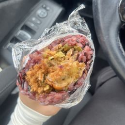 鹹飯糰 Salty Rice Roll (with pickled veggie, and marinated egg) 鹹飯糰 Salty Rice Roll (with pickled veggie, and marinated egg)