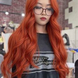 Hair Club 20 Arcadia - Long layered haircut with face framing curtain bangs