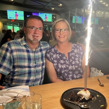 Pier 6 - They bring out a sparkler in dessert for birthdays. - Seafood Near Me - San Leon, Texas Pier 6 - They bring out a sparkler in dessert for birthdays. - Seafood Near Me - San Leon, Texas