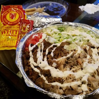The Halal Guys - Combination plate- gyro and chicken meat - Halal Near Me - Chicago, Illinois