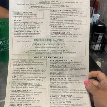 Martin's Downtown - Good menu with a wide variety, we just failed in our choice today - American Near Me - Jackson, Mississippi Martin's Downtown - Good menu with a wide variety, we just failed in our choice today - American Near Me - Jackson, Mississippi