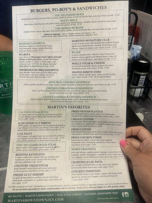 Menu photo 2 Martin's Downtown Jackson, MS Menu photo 2 Martin's Downtown Jackson, MS