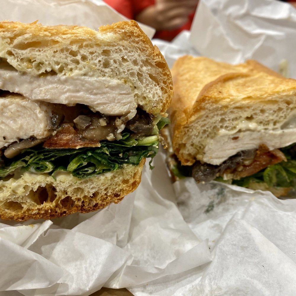 Andersen Bakery - Grilled Chicken and Garlic Sautéed Mushroom Sandwich - Bakeries Near Me - San Mateo, California Andersen Bakery - Grilled Chicken and Garlic Sautéed Mushroom Sandwich - Bakeries Near Me - San Mateo, California