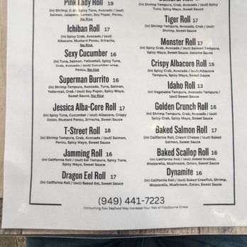 San Clemente Sushi Company - Menu part two - Sushi Bars Near Me - San Clemente, California