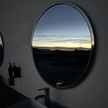 The Summit at Big Bend - Sunrise from the mirror on the outdoor lavatory - Bed & Breakfast Near Me - Terlingua, Texas