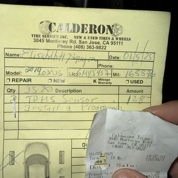 Calderon Tire Service - They tried to alter the receipt after I already took a photo of original copy. Beware of these scammers and their negligence. - Tires Near Me - San Jose, California Calderon Tire Service - They tried to alter the receipt after I already took a photo of original copy. Beware of these scammers and their negligence. - Tires Near Me - San Jose, California