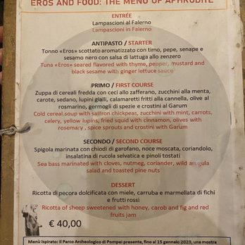Caupona - The menu - Seafood Near Me - Pompei, NA