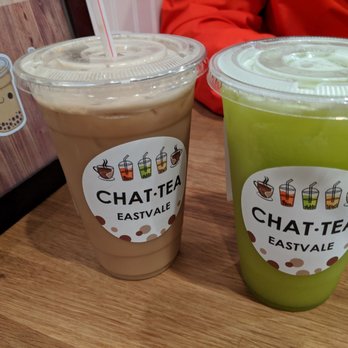 Chat Tea Eastvale - Honeydew milk tea, Apple green tea with peach - Bubble Tea Near Me - Eastvale, California